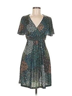 Hypnotik Dress Paisley Bohemian Womens Ruffle Sleeve Y2K Retro Hippie Wrap